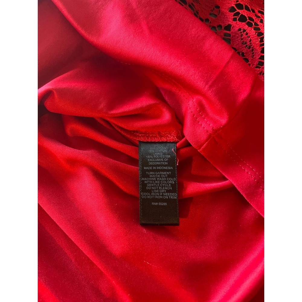 Express Red Floral Lace Off Shoulder Fit & Flare Cocktail Dress Large - Picture 9 of 9